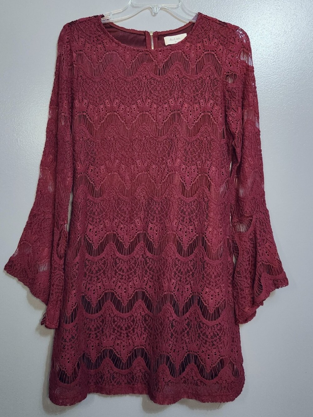 Altar'd State Lace Bell Sleeve Shift Dress Size Medium